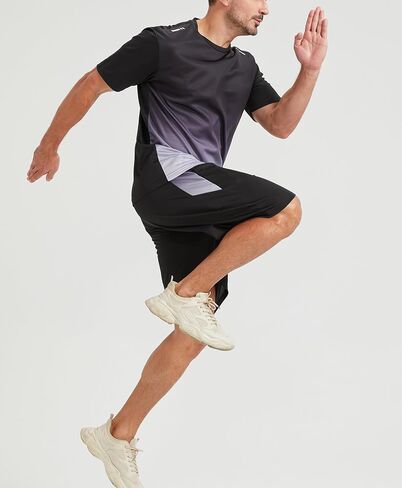 DaniChins Men's Loose Athletic Short-Sleeve Shirt and Active Mesh Shorts Set in Saudi Arabia