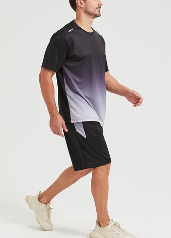 DaniChins Men's Loose Athletic Short-Sleeve Shirt and Active Mesh Shorts Set in Saudi Arabia