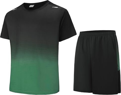 DaniChins Men's Loose Athletic Short-Sleeve Shirt and Active Mesh Shorts Set in Saudi Arabia