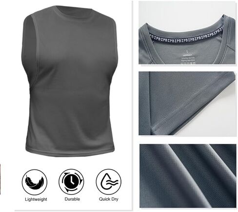 ZPB Men Workout Tank Top 2 Pack Gym Fitness Bodybuilding Sleeveless Muscle T Shirts in Saudi Arabia