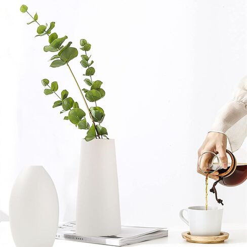 LIKON White vase Modern Home Decoration Ceramic Vase (White Large)（Does not Contain Flowers） in Saudi Arabia