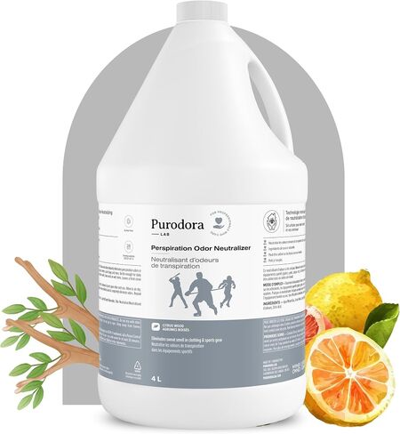 Gym Bag and Athletic Shoe Deodorizer Odor Neutralizing Spray | All Natural, Eco Friendly Odor Eliminator for Hats, Gloves, Helmets, Boots, Skates & More (4L, 135oz – Citrus Wood Scent) in Saudi Arabia