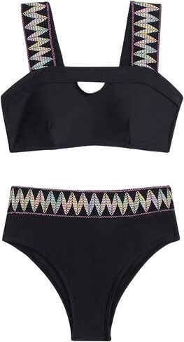 GORGLITTER Women's High Waisted Bikini Sets Cut Out Cami Tops Two Piece Bathing Suits in Saudi Arabia