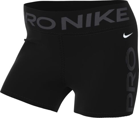 شورت جرافيك للنساء من Nike Pro متوسط ​​الارتفاع 3 بوصات (أسود/أنثراسايت/أبيض، FN3141-010) in Saudi Arabia