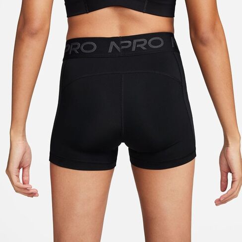 شورت جرافيك للنساء من Nike Pro متوسط ​​الارتفاع 3 بوصات (أسود/أنثراسايت/أبيض، FN3141-010) in Saudi Arabia