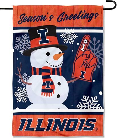 Illinois Fighting Illini Holiday Winter Snow Garden Banner Flag in Saudi Arabia