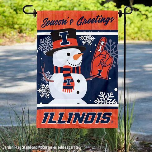 Illinois Fighting Illini Holiday Winter Snow Garden Banner Flag in Saudi Arabia