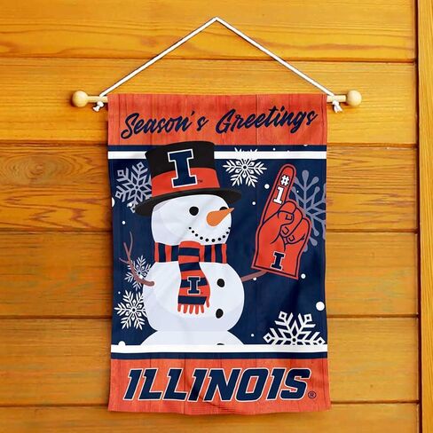 Illinois Fighting Illini Holiday Winter Snow Garden Banner Flag in Saudi Arabia