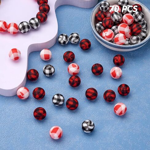 50pcs 15mm Silicone Round Beads Making Kit, Silicone Beads Bulk, Round Silicone Beads, for Jewelry Crafts Necklace Garland Bracelet (5 Styles) in Saudi Arabia