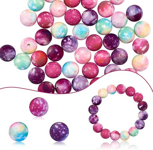 50pcs 15mm Silicone Round Beads Making Kit, Silicone Beads Bulk, Round Silicone Beads, for Jewelry Crafts Necklace Garland Bracelet (5 Styles) in Saudi Arabia