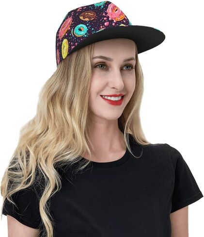 Baseball Cap Hip Hop Cap for Adult Men Women Sun Cap, Snapback Hat Flat Bill Brim Hat in Saudi Arabia
