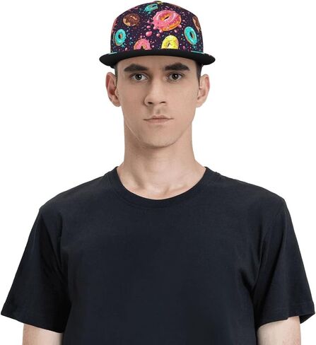 Baseball Cap Hip Hop Cap for Adult Men Women Sun Cap, Snapback Hat Flat Bill Brim Hat in Saudi Arabia