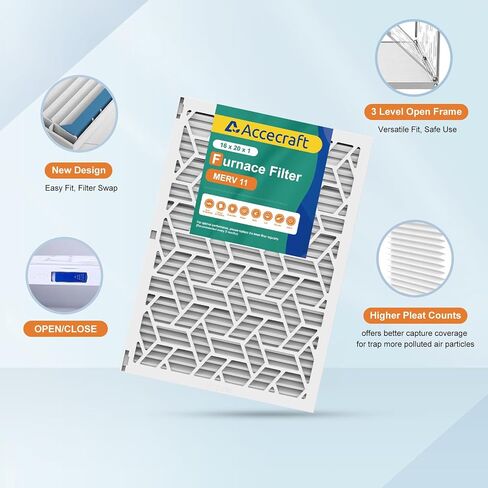 فلتر هواء 20x20x1 | ميرف 13 | الدفاع المتقدم عن الغبار | فعالة من حيث التكلفة | 1 إطار ABS قابل لإعادة الاستخدام + 6 عبوات من وسائط فلتر الفرن عالية الجودة قابلة للاستبدال لتطبيقات التيار المتردد والأفران (إطار واحد + 6 فلتر) in Saudi Arabia