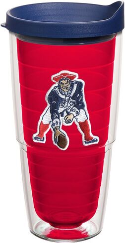 كوب Tervis مصنوع في الولايات المتحدة الأمريكية بجدار مزدوج NFL New England Patriots معزول يحافظ على المشروبات باردة وساخنة، 24oz، تقليد in Saudi Arabia
