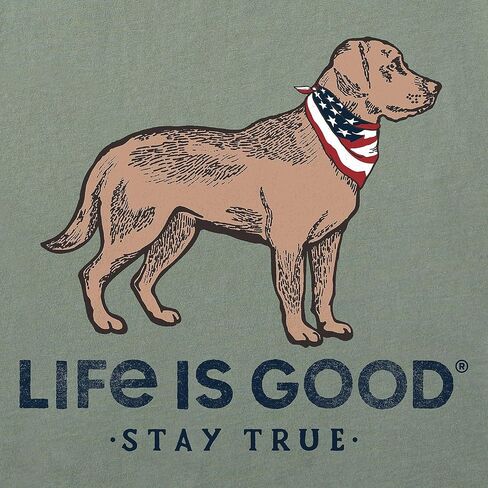 الحياة جيدة. تي شيرت رجالي بأكمام قصيرة من Stay True Dog، مقاس XX-Large باللون الأخضر الطحلبي in Saudi Arabia
