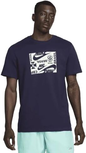 Nike Men's Brazil Original T-Shirt (US, Alpha, X-Large, Regular, Regular, Navy) in Saudi Arabia