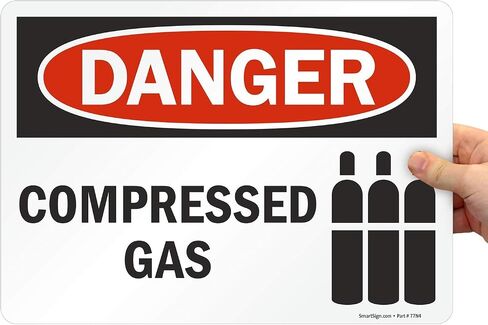 SmartSign - S-2012-EU-14 ملصق "خطر - الغاز المضغوط" | فينيل مصفح مقاس 10 × 14 بوصة in Saudi Arabia