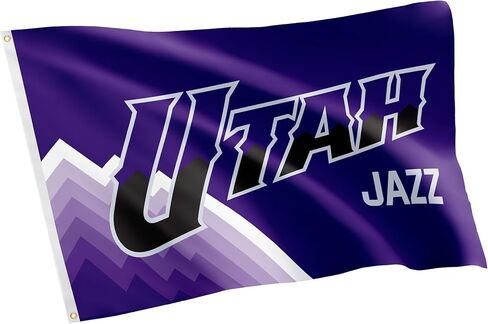 Desert Cactus Utah Jazz Flag NBA 100% Polyester Indoor Outdoor 3x5 feet National Basketball Association Team Flags (Flag City Edition 2023 A) in Saudi Arabia