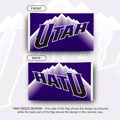 Desert Cactus Utah Jazz Flag NBA 100% Polyester Indoor Outdoor 3x5 feet National Basketball Association Team Flags (Flag City Edition 2023 A) in Saudi Arabia