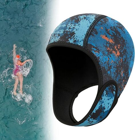rockible 2mm Neoprene Wetsuit Hood, Diving Hood with Chin Strap Swimming Hat Surfing Cap, for Men, Women, Underwater, Snorkeling, Rafting, Winter in Saudi Arabia