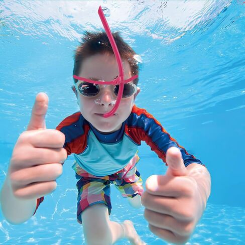 Swim Snorkel Front Mounted, Swimming Mounted with Silicone Mouthpiece Training Breath Gear for Lap Adult Swimmers Snorkeling Air Breathing Tube Wet Underwater Diving Head Pads Acce in Saudi Arabia