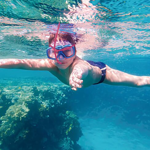 Swim Snorkel Front Mounted, Swimming Mounted with Silicone Mouthpiece Training Breath Gear for Lap Adult Swimmers Snorkeling Air Breathing Tube Wet Underwater Diving Head Pads Acce in Saudi Arabia