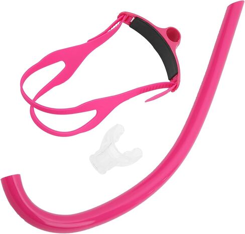 Swim Snorkel Front Mounted, Swimming Mounted with Silicone Mouthpiece Training Breath Gear for Lap Adult Swimmers Snorkeling Air Breathing Tube Wet Underwater Diving Head Pads Acce in Saudi Arabia