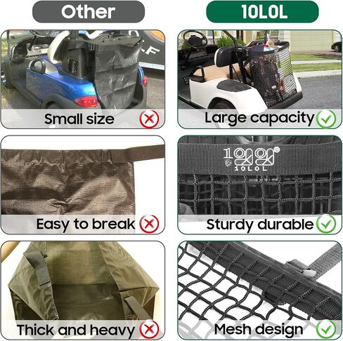 10L0L عربة جولف شبكة حقيبة-شبكة تخزين عالمية ل 2 مقاعد عربة جولف نادي السيارات EZGO وسلة تخزين أخرى in Kuwait