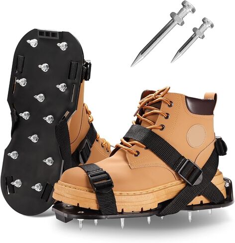 Gunite Spiked Shoes for Epoxy Floor,2 in 1 Fully Assembled，2 Lengths of Spikes with 1.8"" and 1.2"" Short Spikes，Perfect for Epoxy Garage Floors,Overlays, Cover Installation，Aerator Shoes in Saudi Arabia