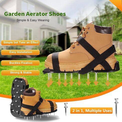 Gunite Spiked Shoes for Epoxy Floor,2 in 1 Fully Assembled，2 Lengths of Spikes with 1.8"" and 1.2"" Short Spikes，Perfect for Epoxy Garage Floors,Overlays, Cover Installation，Aerator Shoes in Saudi Arabia