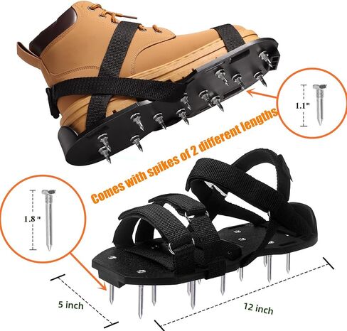Gunite Spiked Shoes for Epoxy Floor,2 in 1 Fully Assembled，2 Lengths of Spikes with 1.8"" and 1.2"" Short Spikes，Perfect for Epoxy Garage Floors,Overlays, Cover Installation，Aerator Shoes in Saudi Arabia