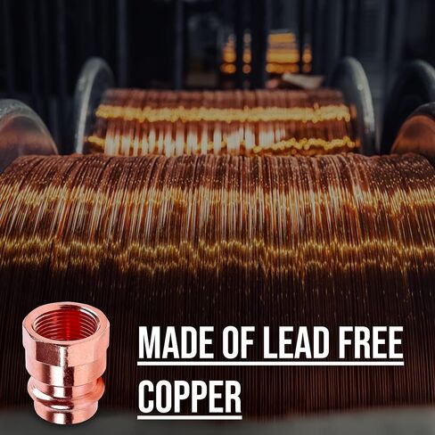 محول أنثى مكبس نحاسي - 1/2 بوصة FIP x Press LF ProPress Female NPT x حزمة اتصال اضغط مكونة من 10 - تركيبات نحاسية متينة لأنظمة الضغط العالي من DMNI in Saudi Arabia
