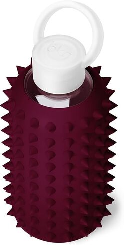 bkr - Little Spiked Valentina - Reusable Glass Water Bottle - Leakproof, Workout Friendly, Carrying Loop - Dishwasher Safe - Removable Silicone Sleeve - BPA Free, Lead-Safe - 16oz/500mL in Saudi Arabia