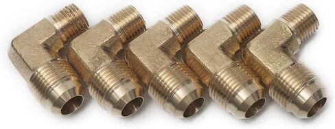 LTWFITTING نحاس مضيئة 1/2 "OD x 1/4" ذكر NPT 90 درجة تركيب أنبوب الكوع (حزمة من 5) in Saudi Arabia