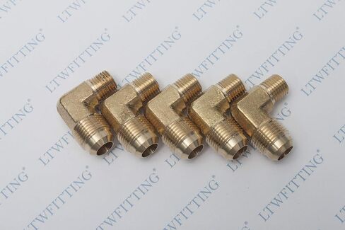 LTWFITTING نحاس مضيئة 1/2 "OD x 1/4" ذكر NPT 90 درجة تركيب أنبوب الكوع (حزمة من 5) in Saudi Arabia