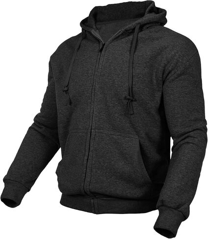 سترة رجالي بغطاء للرأس من الصوف بسحاب كامل ووزن متوسط ​​وأكمام طويلة برباط للتمرين في صالة الألعاب الرياضية مع جيوب in Kuwait