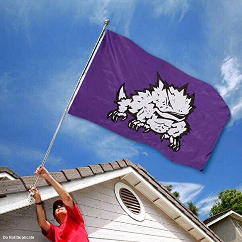 شركة College Flags & Banners Co. ضفادع تكساس ذات القرون المسيحية مطرزة ومخيطة من النايلون in Saudi Arabia