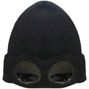 Ewanda store Unisex Fleece Ski Caps Beanie Winter Hat with Goggles Knit Warm Wool Hats Snow Ski Skull Outdoor Cap