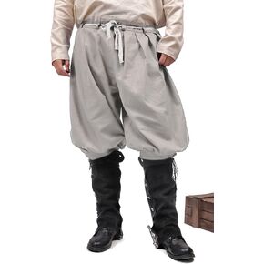PROCOS Medieval Colonial Shorts Linen Drawstring Thorsbergpants Pirate Cosplay Costume Bottoms