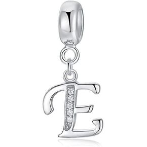 Nbsameng S925 Sterling Silver Charms Compatible for Pandora Bracelets and Necklaces, DIY Holiday Gifts for Women Girls, Letter in Kuwait