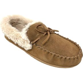 Clarks Women's Faux Fur Lined Moccasin House Shoe Indoor & Outdoor Slipper