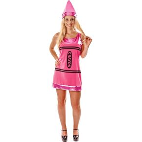 Women's Pink Crayon Costume Dress - Medium