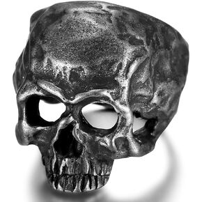 Jude Jewelers Stainless Steel Antique Retro Style Skull Death Gothic Punk Biker Halloween Party Ring