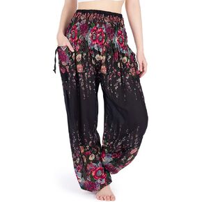 Lannaclothesdesign Harem Hippie Pants for Women Yoga Boho Long Beach Summer Clothing PJ