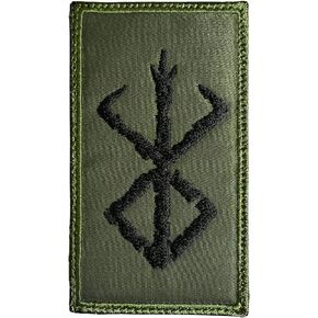 تقريبًا SGT Viking Berserker Rune Logo Patch زيتوني باهت/أسود - مضحك تكتيكي عسكري معنويات مطرزة رقعة خطاف داعمة