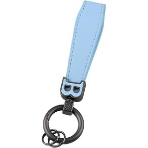 Letter B Black Pink Red Blue Leather Car Keychain, Anti Lost Key Chain Ring Key Holder Women Bag Pendant Accessory