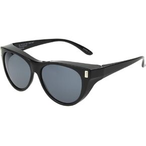 Dioptics Women's Solar Shield Frissell Fits Over Sunglasses Polarized Cat-Eye, Black, 54 mm