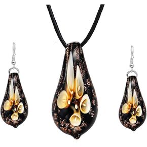 Glass Water Drop Shape Glaze Spiral Dangle Earrings Lampwork Handmade Glass Bead Geometric Earrings for Women Jewelry