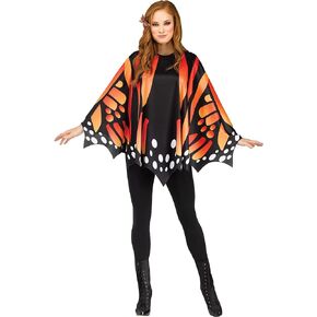 Fun World Monarch Butterfly Wing, Poncho, Adult, Orange, One Size