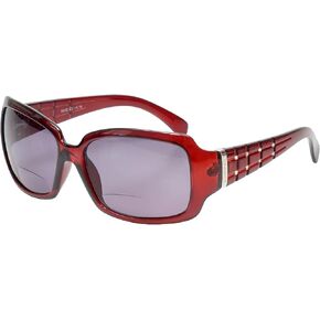 Calabria 830 Womens Polarized Bifocal Sunglasses Oversized Reading Sunglass Readers Bi-Focal Crystal Accents UV Protection